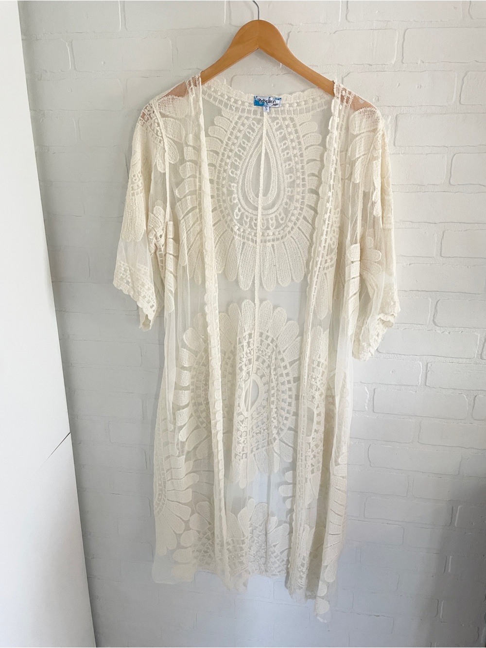 Rebellion Lace Kimono Duster in Ivory